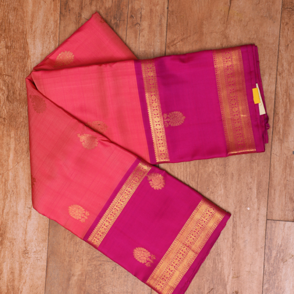 Peach Kanchipuram Saree